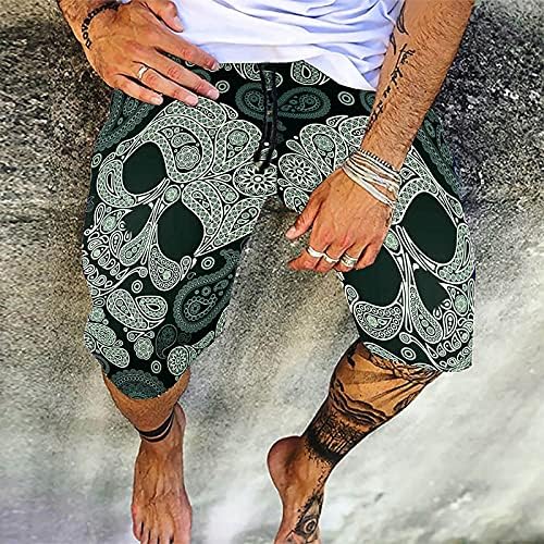Namtyqx muške kratke hlače Ležerne hlače Sport Basic Jogger Modni patchwork Print zavojni džepovi Duljina koljena pantalone