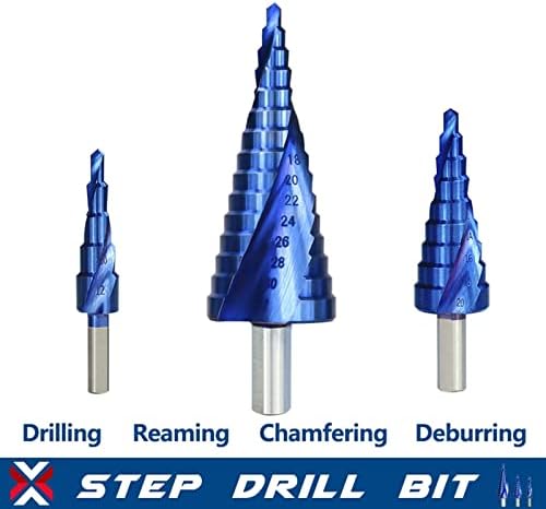 Metalne bušilice 4-32 mm plavi obloženi koraci Bušili alate za bušenje Metalni drveni rupa Konuška bušilica 1pcs