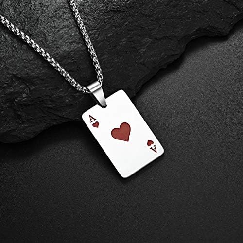 EZSONA srećno Ace of Pik privezak Ace poker Kartica nakit od nerđajućeg čelika Cool Punk Ace of