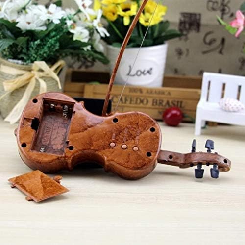 N / A Music Box Box Oblik violina Music Machine PIth ClockWork pokloni zanatske ukrase