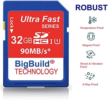 BigBuild tehnologija 32GB Ultra brza SDHC 90MB/s memorijska kartica kompatibilna sa Panasonic Lumix DC S1/S1H/S1M/S1R/S1RM, S5/S5e-K / S5-K kamerom