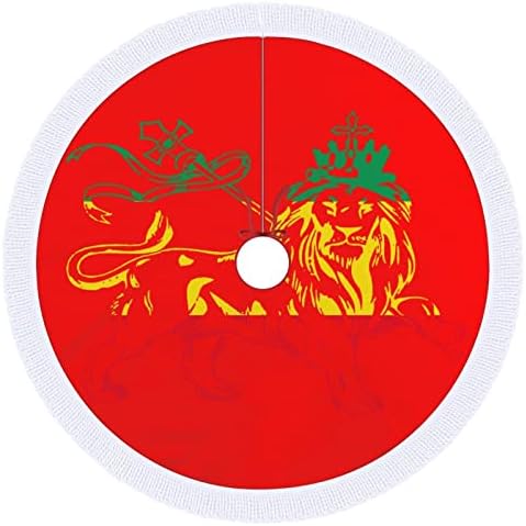 Rasta Lion Judah Ethiopia Flog Christmas Drvo suknje sa resima Xmas Holiday Ett Dekoracija