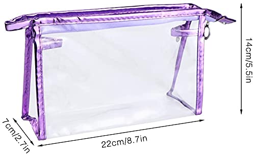 Meetory 5 kom prozirna vodootporna kozmetička torba sa patentnim zatvaračem, PVC prozirna plastična šminka organizovanje torbi putna toaletna torbica za kupatilo, odmor i organizovanje