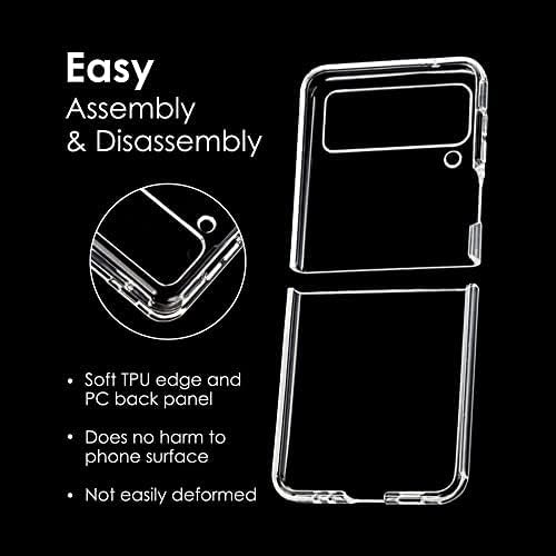 ZIULQIK za Samsung Galaxy Z Flip 3 Case, Clear Shockproof Zflip3 poklopac telefona, tanke tanke zaštitne silikonske futrole za Flip3 5G Telefon-Transparent