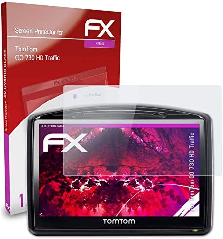 atFoliX Plastic glass Protective film kompatibilan sa TomTom GO 730 HD traffic glass Protector,