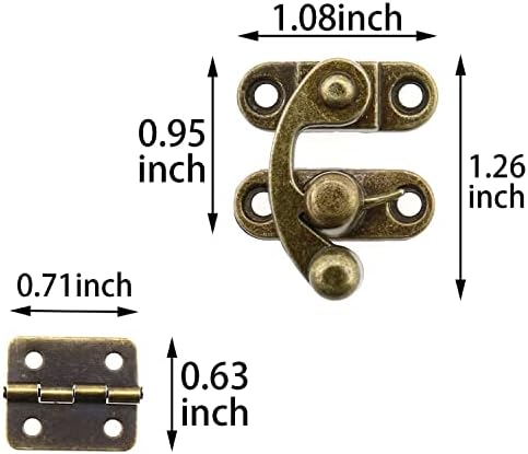 MEETOOT 1 par Bronze cink legura desno i lijevo rezu Hook Hasp i 4kom mala kutija šarke sa vijcima