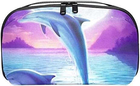 Make up torba, kozmetička torba, vodootporna torba za šminkanje, noćni mjesec ocean delfin
