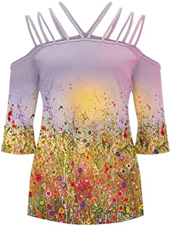 2023 Odjeća Dugi rukav V vrat grafički Peplum Lounge Top Shirt za dame jesen ljeto T Shirt CN CN