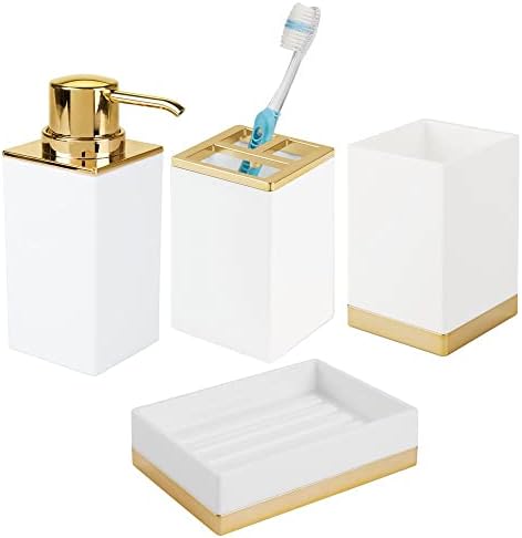 Mdesign plastični kupatilo Organizatori vanity-a - Raspršivač pumpa, postolje za zube, staklenka