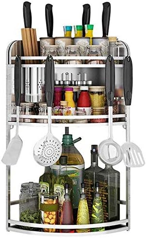 YGCBL police, kuhinjski nosač od nehrđajućeg čelika začine bez ikaknog stalak za zalijevanje, stalak za zaštitu kuhinje, 29 × 29 × 64cm