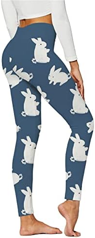 Visoke vuke za žene za žene Uskršnjeg dana nema vikea - kroz jogu hlače zečevi zečji print rastezljive gamaše u punoj dužini