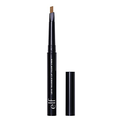 e.l. f. Love Triangle Lip Filler Liner, 2-u-1 olovka za usne olovka za Vajanje & punjenje, dugotrajna intenzivna boja, Tamno smeđa