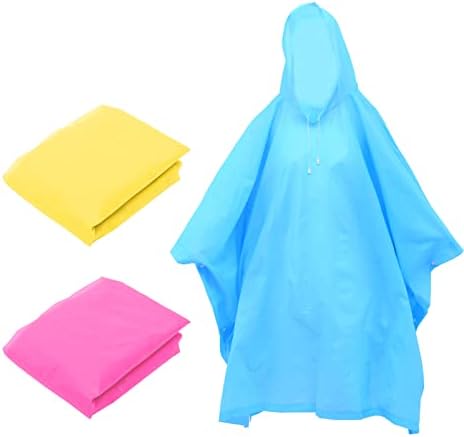 Hemoton Dječija jakna za kišu lagana kišna jakna 3 kom pončo za odrasle Kišni kabanica u boji Kišni ogrtač