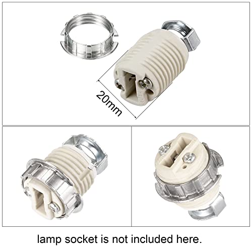 MECCANIXITY G9 Light Socket Rings Lamp M20 Adapter Holder Adapter Ring White, legura cinka za rasvjetna tijela, Bijela, pakovanje od 6