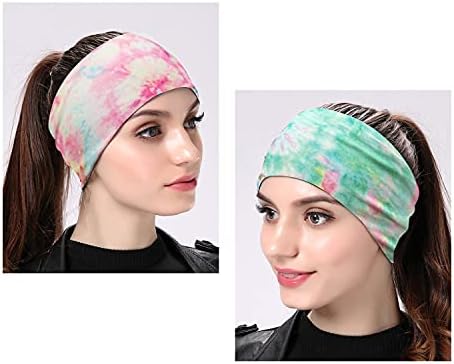 6-Dijelna ženska traka za glavu Bohemian Print neklizajuća elastična traka za glavu, pogodna za jogu, trčanje,