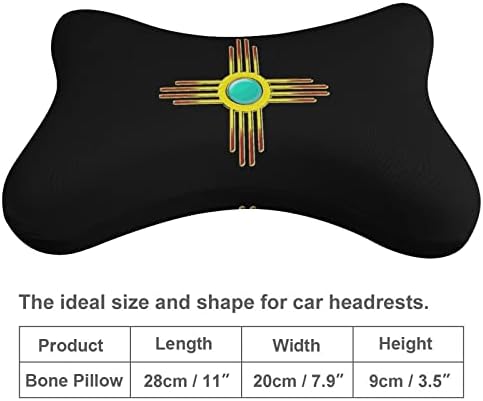 Zia Sun Pueblo Novo Meksiko jastuk za automobile od 2 udobnog vratnog nosača glavnog punjenja