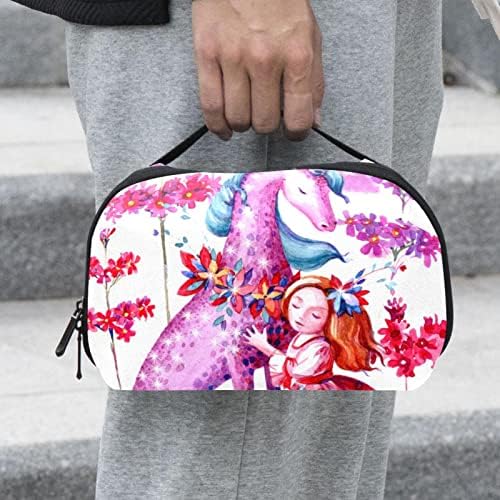 Kozmetička torba za žene, predivne sobne vodootporne vrećice za šminku Travel akvarel ružičasta jednorožna djevojka