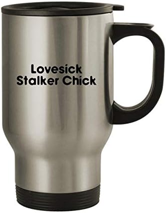 Molandra proizvodi Lovesick Stalker Chick - Putna krigla od nehrđajućeg čelika 14oz, srebro