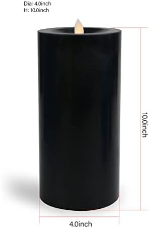 Kitch Aroma crne sveće bez plamena sa daljinskim upravljačem, na baterije sa pokretnim plamenom koji treperi LED stubna sveća, ravna, koristi se za praznični dekor