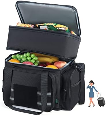 F40c4tmp dupli listovi Mini 6 limenki Crna izolovana torba za ručak za muškarce i žene, kutija za ručak