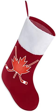 Kanada Hokej na ledu Maple crvene božićne čarape Početna Ukrasi za Xmas Tree Kamin Viseće čarape