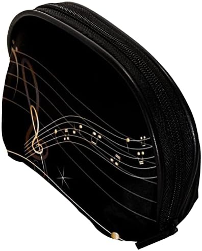 Toaletna torba, putni šminka kozmetička torba za žene muškarci, muzičke umjetnosti crne zlatne muzičke note
