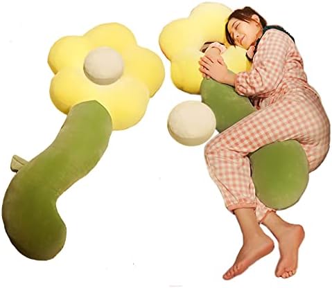 WGL & HJ 51-inčni suncokret žuti jastuk za odrasle i djecu, mekani jastuk za spavanje za spavanje, spavanje,