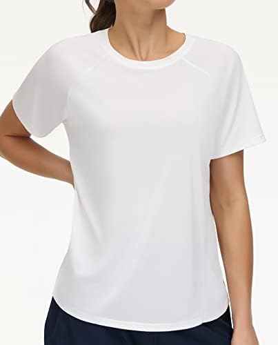 Tmulobe kratki rukav lagane majice za žene za žene Yoga teretane Crewneck majice Casual Atletic Trke