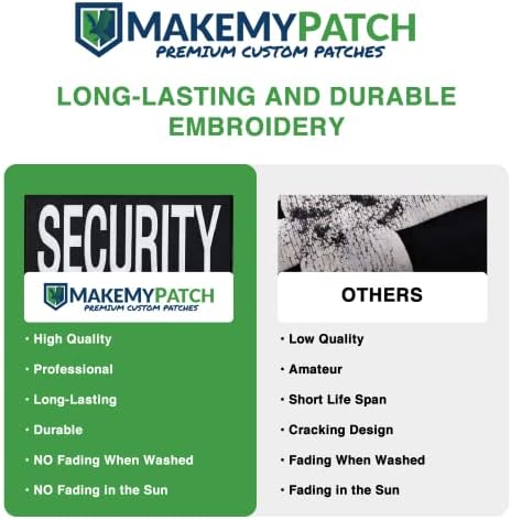 Makemypatch 2-paket policajca za patch - vezene zakrpe za uniforme - mala i velika sigurnosna zakrpa - zakrpe za kuke petlje za prsluk ili jaknu