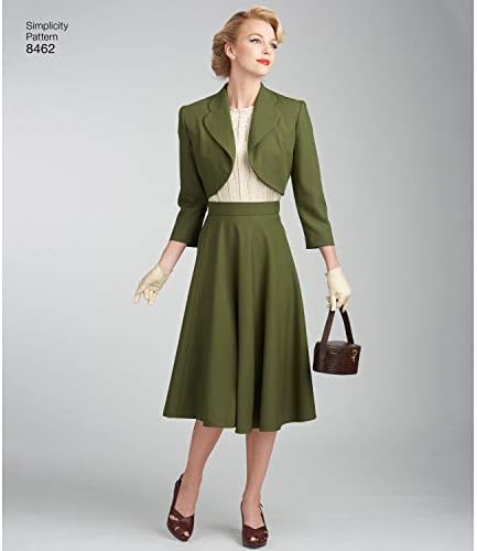 Jednostavnost šivaći uzorak D0742 / 8462 - Promaši 'Vintage bluza, suknja i obloženi bolero, veličina: H5