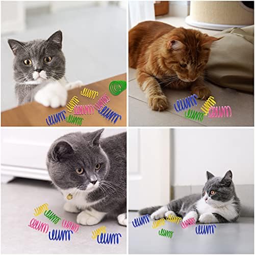 Teemee Cat spring Toys 30 paketa Colorful & izdržljive plastične Spring Coils privlače mačke