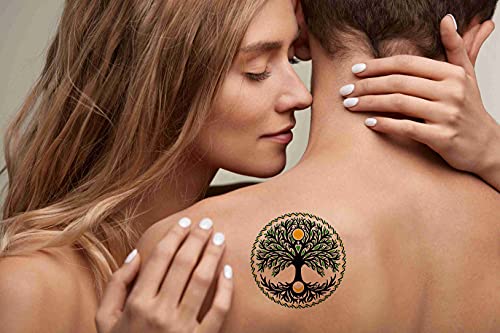 Datewwwwwerher Privremene tetovaže 6 listova Keltovo drvo života sa Suncove i mjesecom Naljepnice za tetovažu