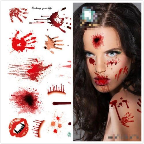 Nju - Halloween grozno dekorna rana / Scab simulacije povrede u krvi Šar naljepnica za tetovažu