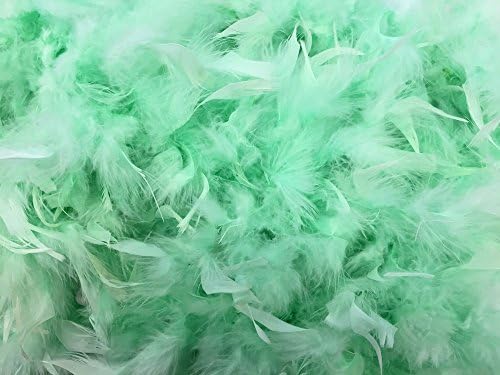 Moonlight Feather / 2 Yards - 80 Grama Mint Green Turkey Chandelle Feather Boa Halloween, Ples, Fashion Boa