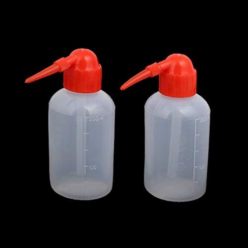Novi Lon0167 2 kom istaknuti crveni poklopac jasan pouzdan efikasnost bijeli plastični cilindar u obliku stiskanja za mjerenje 250ml