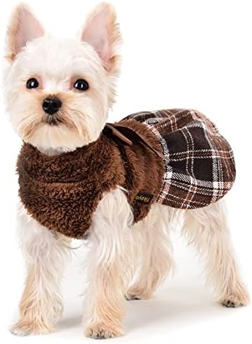 Dreše za pse za djevojčicu malih psa Zimskog štenad džemper haljina hladno vrijeme kućna kaput odjeća odjeća plaćena mačka vjenčana suknja za Chihuahua Yorkie teacup, boja za kafu)
