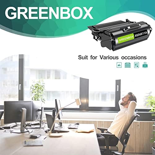 Greenbox Remanussed X654X11A Toner kaseta za visoko prinose za Lexmark X654X11A za X654DE X656DE X656DTE