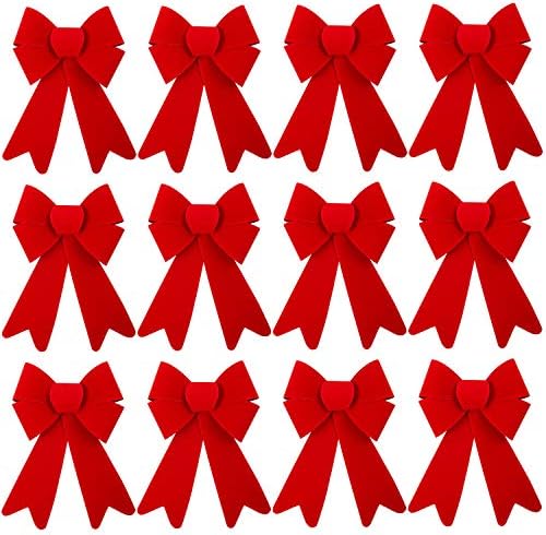 Aneco 12 komada crvene božićne lukove za vence 5 x 8 inča božićni lukovi za planove božićne ukrase