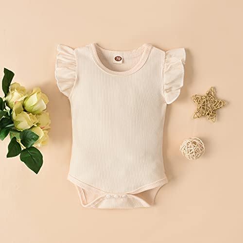 Hiha novorođenčad novorođenčad ljetni ruffle outfit 3pcs set odjeće ROMPER ONEMIE kombinezon