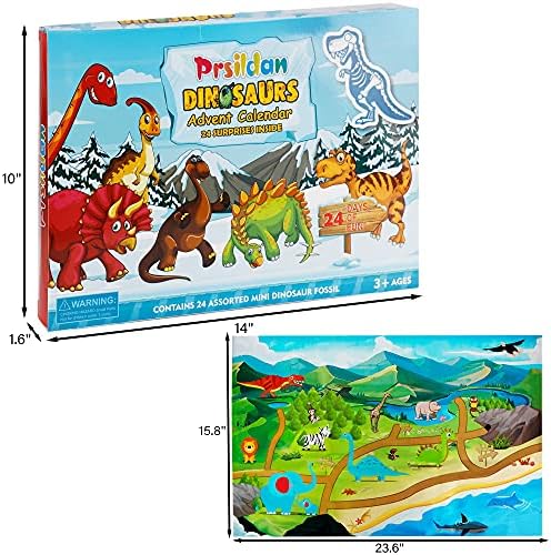 Prsildan Božićni Advent Kalendar 2022 za djecu, 24 dana odbrojavanje do Božića sa igračkama dinosaurusa