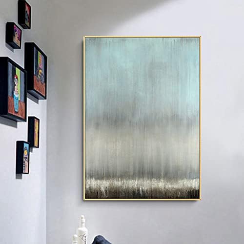 Ručno oslikano ulje na platnu Sažetak, moderan minimalistički plavi okean utisak apstraktno ulje na platnu slika moderna dekoracija za dnevni boravak ulaz u kućnu kancelariju spavaća soba,100x150cm