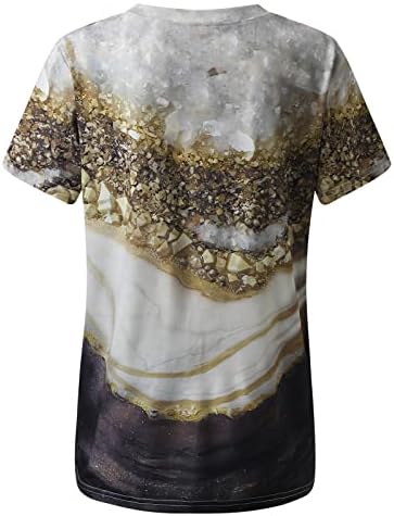 Slatki vrhovi Ters Labavi dubinski kratki rukav Tors Ljetni vrhovi za žene Classic O izrez bluze Košulje tiskane