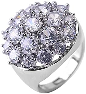 Love Wedding Band Women Diamond Round Super Sparkull cirkonijski prstenski nakit angažirani prsten muški