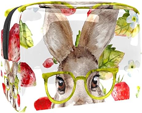 Toaletna torba za putne torba, vodootporna šminka kozmetička torba Organizator za dodatnu opremu, životinjski zec jagoda voće voće crtani film