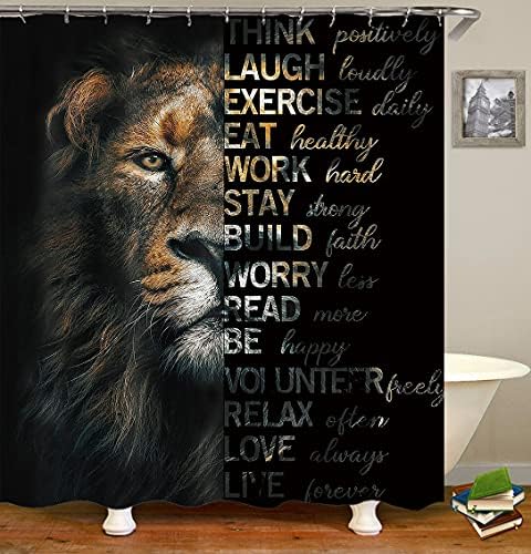 Jayden Madge 4pcs / set crni lav tkanina za zavjese za tuširanje, obrazovanje Inspirationalni citati veličanstveni