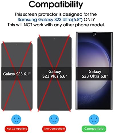 Amfilm kompatibilan sa Samsung Galaxy S23 Ultra zaštitnim kaljenim staklom i zaštitom sočiva kamere