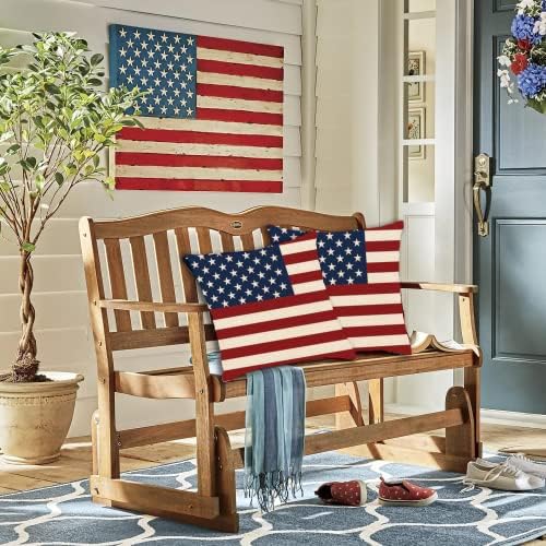 Gigoitni patriotski jastuk pokriva 18 x 18 inča američki jastuk za zastavu za 4. julsko dekor