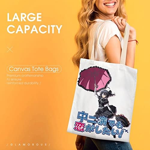 VVEDIK Chuunibyou Demo Koi Ga Shitai Anime Platnena torba za žene višekratna torba za namirnice kozmetička torba Fashion Tote Torbe ručak za radna putovanja kupovina
