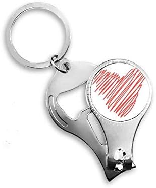 Skica Crvena linija Sketch Valentinovo za nokte za nokte za nokte Ključ za ključeve