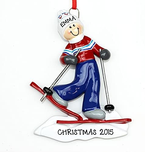 Ornamenti Skijaška Djevojka Personalizirana Jelka
